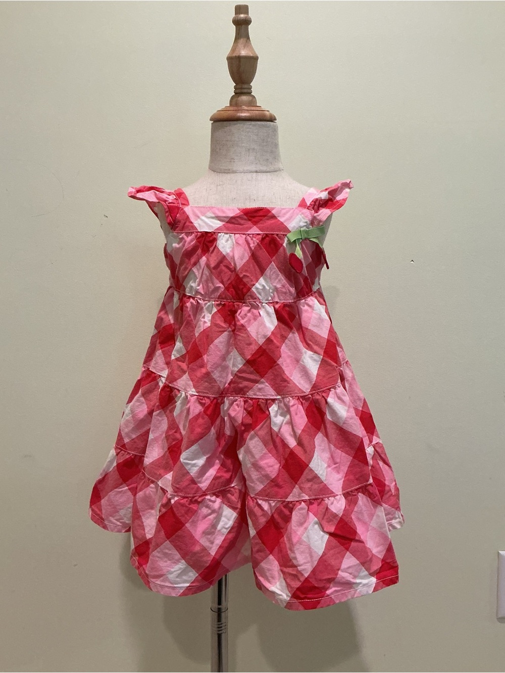Gymboree Pink and White Gingham Tiered Sundress